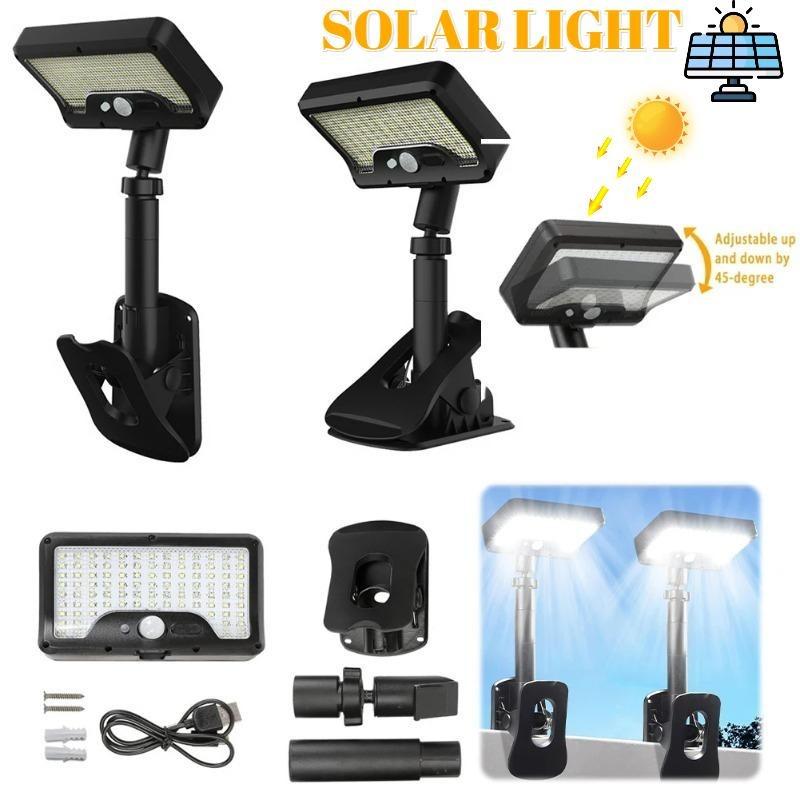 Solar Motion Sensor Wall Lights, Solar Powered Security Flood Lights, Auto On/Off Waterproof Fence Lights for Deck Patio Porch