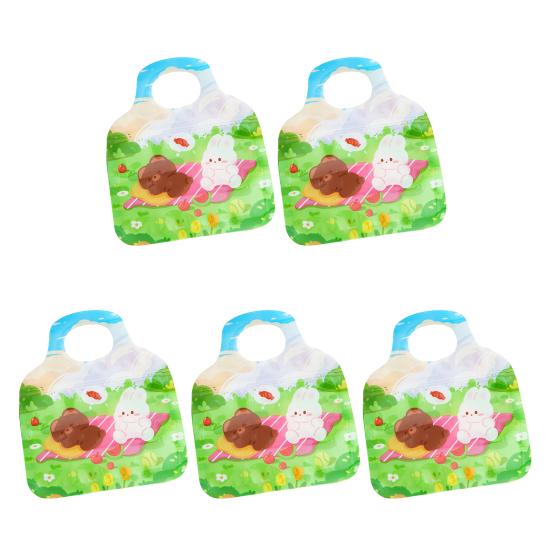 

5 шт., сумка на молнии, самозапечатывающаяся, милый мультфильм, с портативной ручкой, многоразовая многофункциональная пластиковая молния A