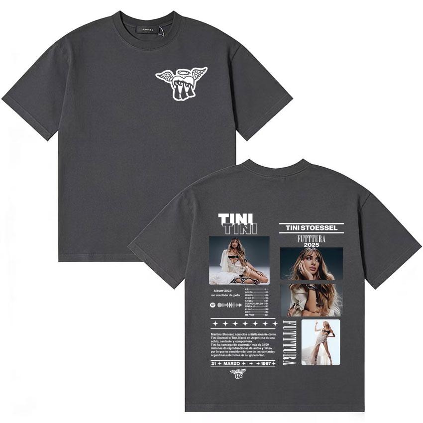 Singer TINI STOESSEL Futtura Harajuku Merch Tee Shirts Unisexs Women Short Sleeve Tshirts Fashion Streetwear ONeck Cotton Tshirt