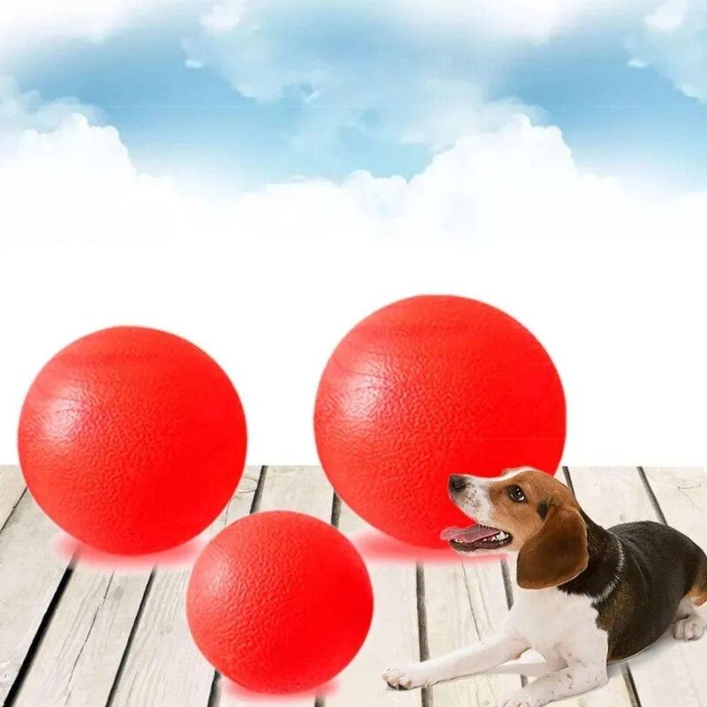 3 Sizes Pet Chewing Ball Non-toxic Solid Elastic Ball Dog Toys Rubber Dog Ball  for Large Dogs