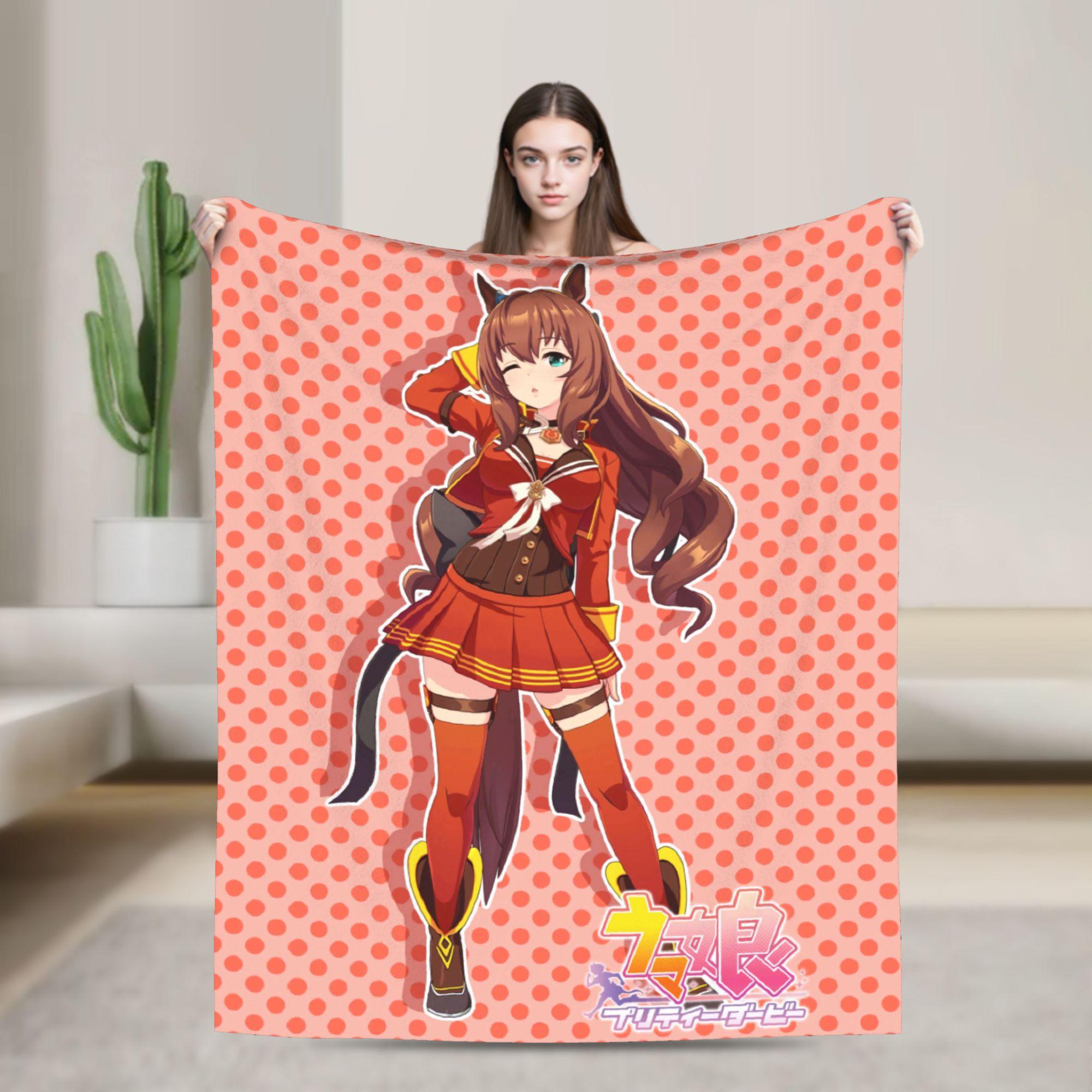 

Mejiro Dober UmaMusume Pretty Derby Flannel Blanket Spring Soft Durable Throw Blanket for Children Couch Bedspread Bed Cover 80x120cm