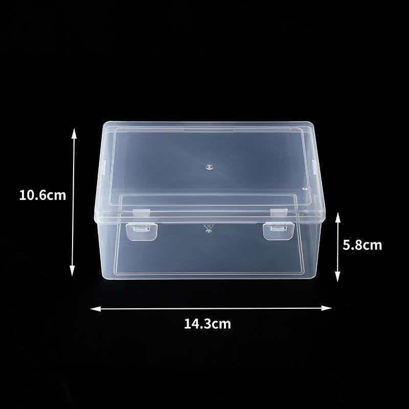 Transparent Rectangular Plastic Storage Box for Hardware and Jewelry Components