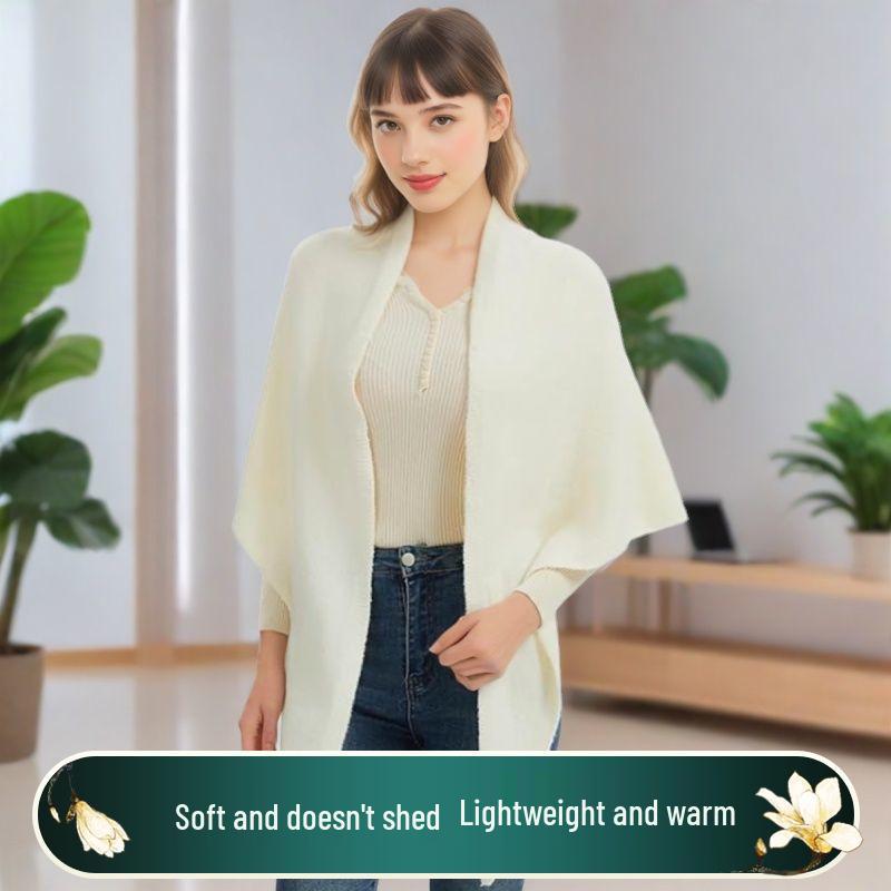 Damen Dreiecksschal aus Wollmischung - Gemütlich und warm für Herbst/Winter, ideal für klimatisierte Räume.