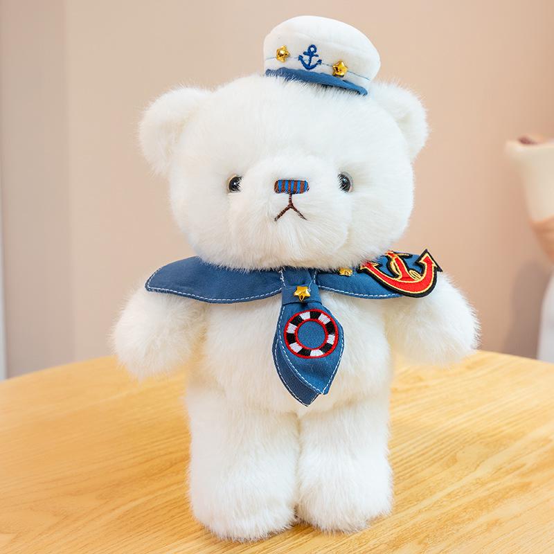 Navy Veteran Bear Plush Toy - Cute Little Bear Doll Birthday Gift Souvenir