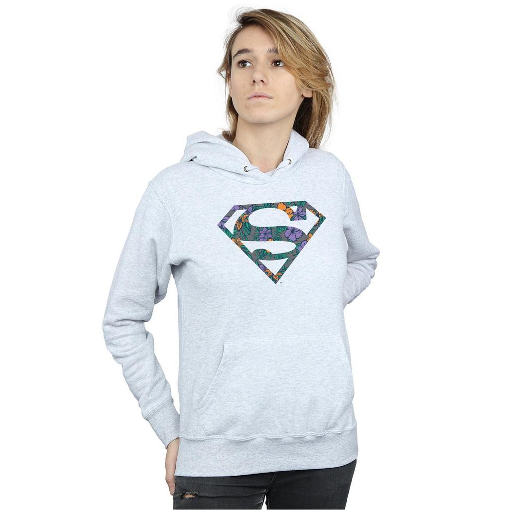 DC Comics Womens/Ladies Superman Floral Logo 1 Hoodie