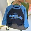 Kinder Langarm T-Shirt Buchstabenaufdruck Warmes Kinderhemd für Herbst und Winter