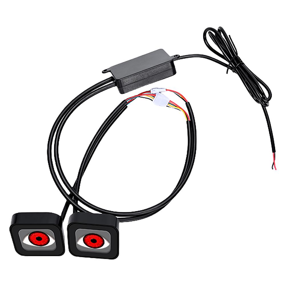 LED Motorcycle Demon Eye Lights 12-36V Motorcycle Rearview Mirror Demon Eye Light Waterproof Motorbike Retrofit Kits
