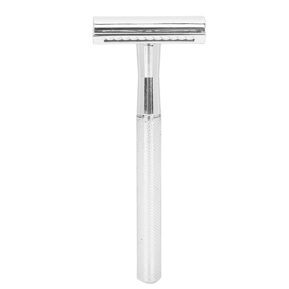 Men Manual   Zinc Alloy NonSlip CloseFitting DoubleSided Blade Shaving Knife(Silver )