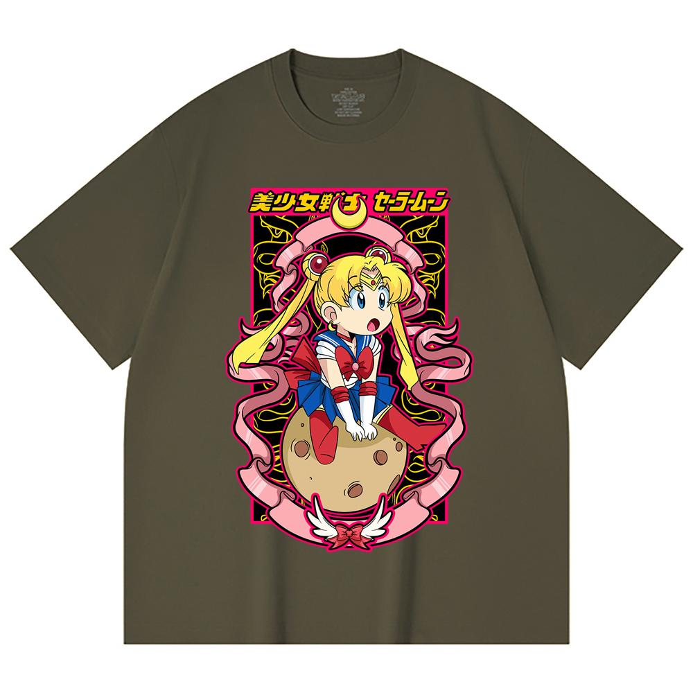 230 Gsm 100% Cotton Sailor Moon V10 Usagi Print Unisex Heavy Cotton T Shirt