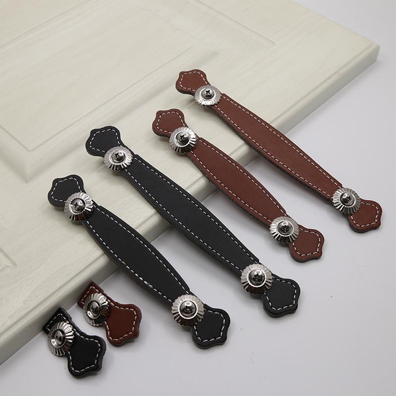 Brown Leather Handle for European Modern Cabinets and Wardrobes