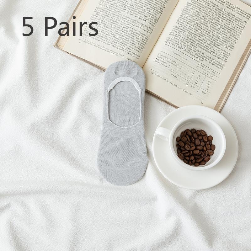 

5 пар женских весенних и летних тонких сетчатых силиконовых нескользящих невидимых носков 5 Pairs