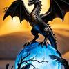 Dragon Wings LED Light Ornament USB Powered Light, Gothic Style Decorative Ornament, Lantern Decor Bedside Desk Lamp for Holiday Atmosphere,