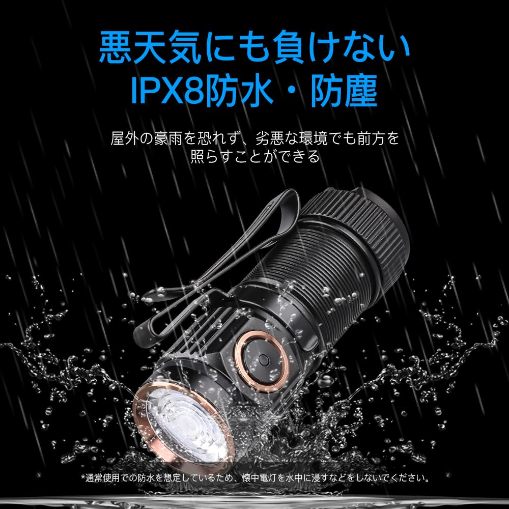 TrustFire Handheld Powerful 1000 LED 5 Magnetic Pocket Bright IPX8 Power Disaster Military Night Outdoor Earthquake Preparedness Flashlight,
