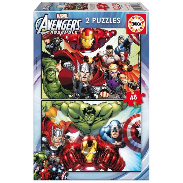 Puslespill 2 x 48 brikker : Avengers