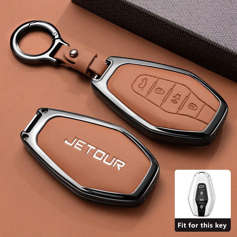Zinc Alloy Car Key Case for Chery Jetour X70 Accessories X70M X70S X90 X95 Plus Pro 2020 2025 2026 Keychain Cover Shell Fob
