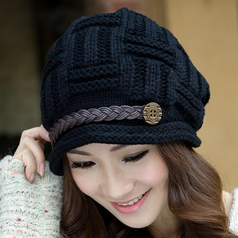 

Новая женская мода в Европе и США, шерстяная шляпа с закругленными краями, хип-хоп-шляпа, женская шляпа L（58-60cm） чёрный