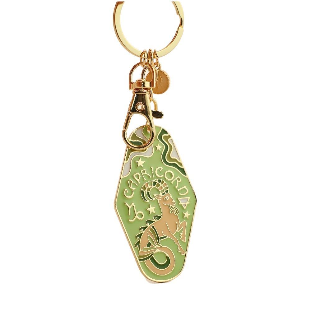 Lion Constellation Metal Pendant Capricorn Car Keyring 12 Constellation Keychain  Kids Girls