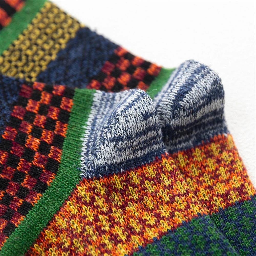 15/10/5 Pairs of Fall and Winter Double Road Vintage Socks Thickened Warm Ethnic Style Men's Wool Socks Mid-calf Socks