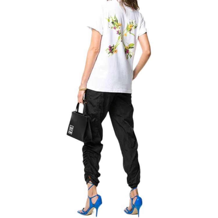 (WMNS) Off-White Back Flowers Arrow Short Sleeve White Women's OWAA049E20JER0090155