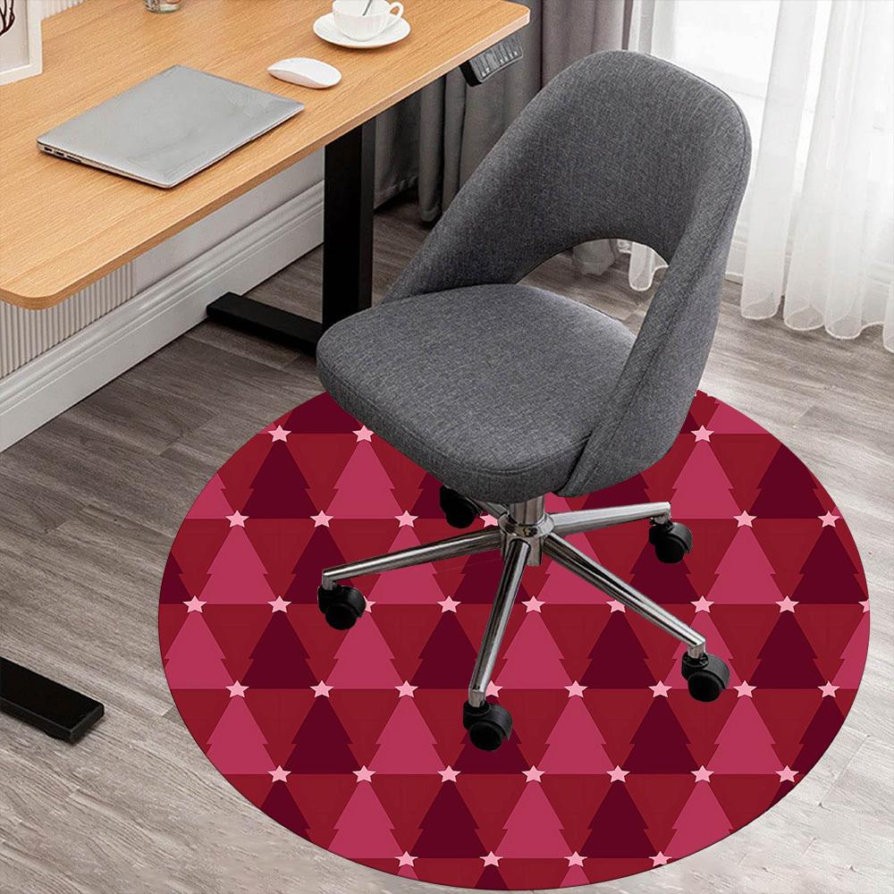 

1pc Christmas tree star Round Chair mat Area Rug - Non-Slip, Floor Mat for Office, Bedroom, and Indoor Decor -1002153 80cm by 80cm
