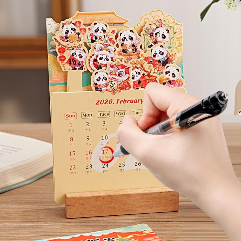DIY Desk Calendar Wooden Base Monthly Planner New 2026 Desktop Calendar  New Year