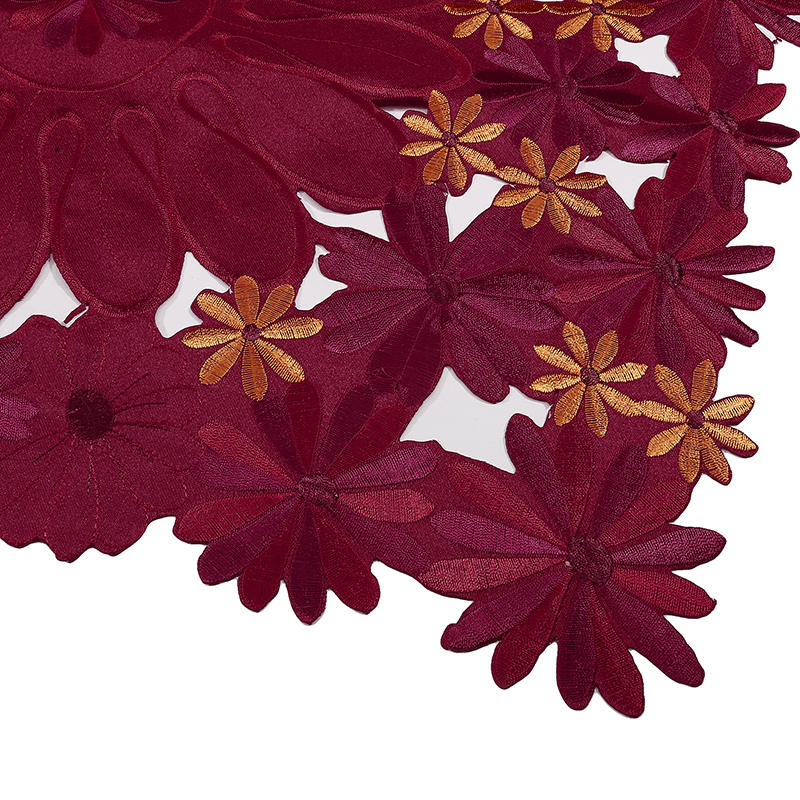 Christmas Embroidered Table Runner Vintage Hollow Winter Holiday Table Flag Xmas Party Decorations