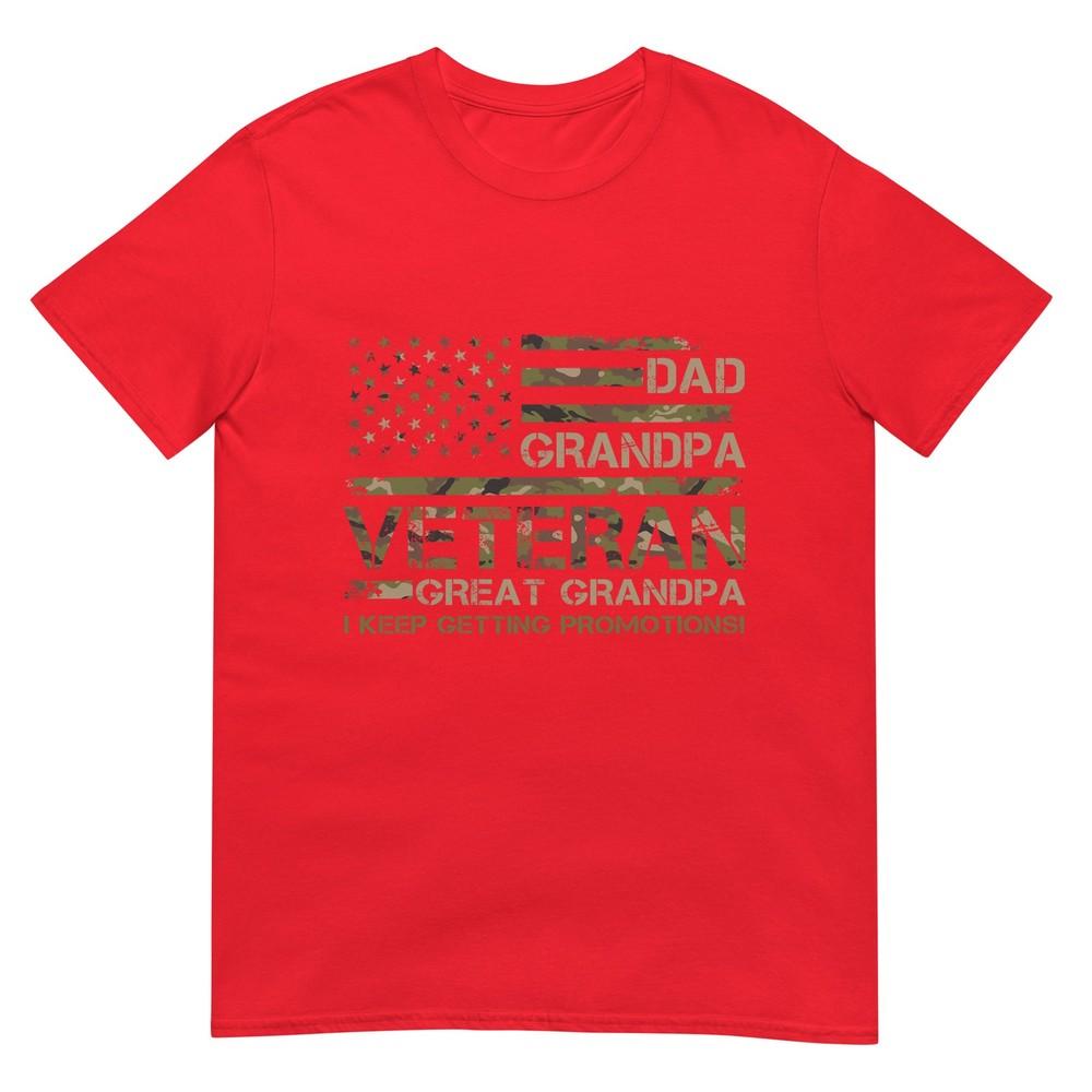 Dad Grandpa Veteran Great Grandpa Fathers Day Usa Flag TShirt S