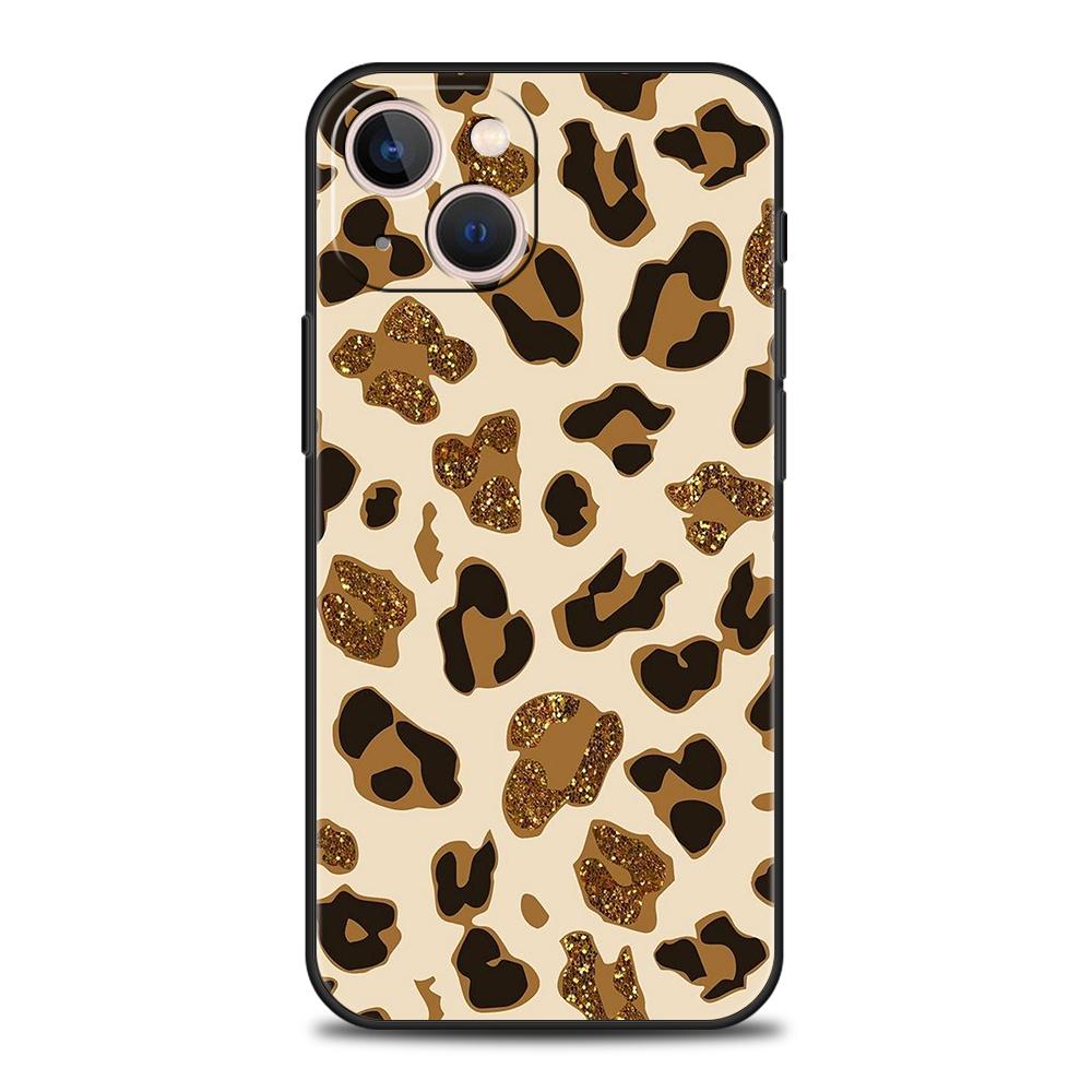 Luxury TPU Phone Case For iPhone 17 Air 16E 16 11 15 14 Pro MAX 12 13 7 8 Plus X XR XS SE 2022 Cover Fashion Tiger Leopard Print