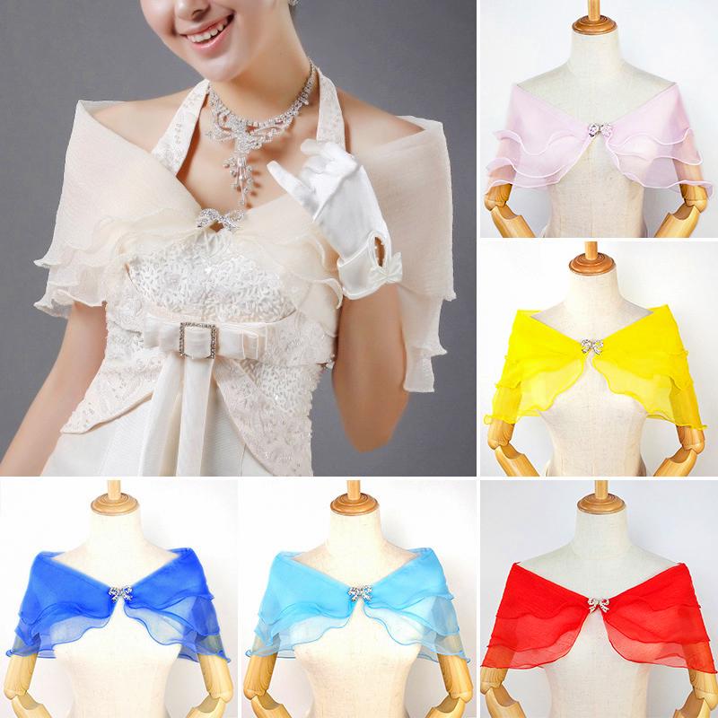 1Pc Fashion Solid Color Shawl Wedding Gown for Women Bow Button Forest System One Shoulder Versatile Thin Style Shawl