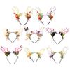 LED Christmas Antler Headband Party Accessories Flashing Christmas Headhoop Festival Party Hairband Holiday Headwear