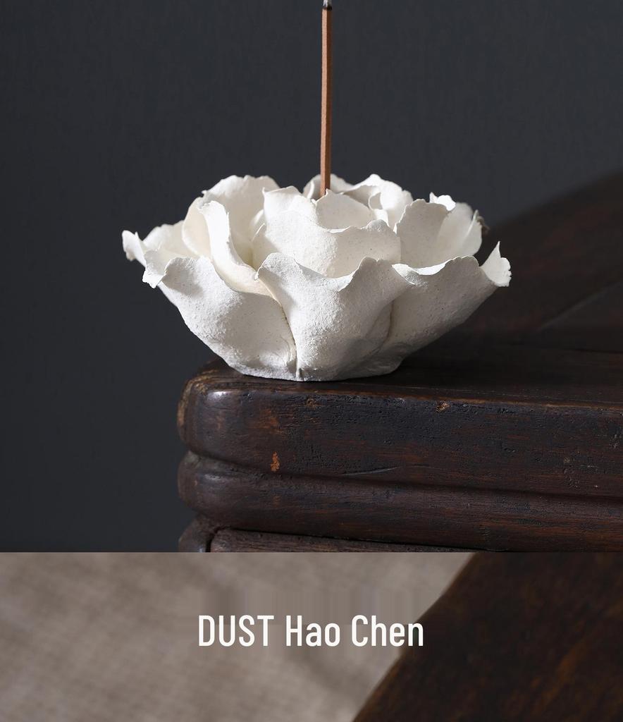 Handmade Ceramic Flower Incense Holder - Chinese Aromatherapy Diffuser Souvenir