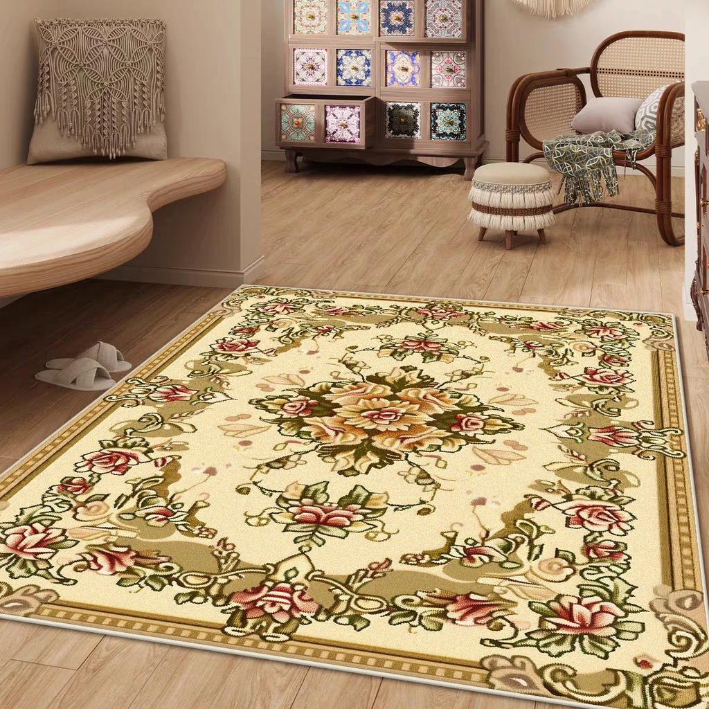 Retro American Style Lounge Rug Soft Fluffy Carpet Living Room Rugs Large Area Antiskid Floor Mats Bedside Bedroom Brown Carpets