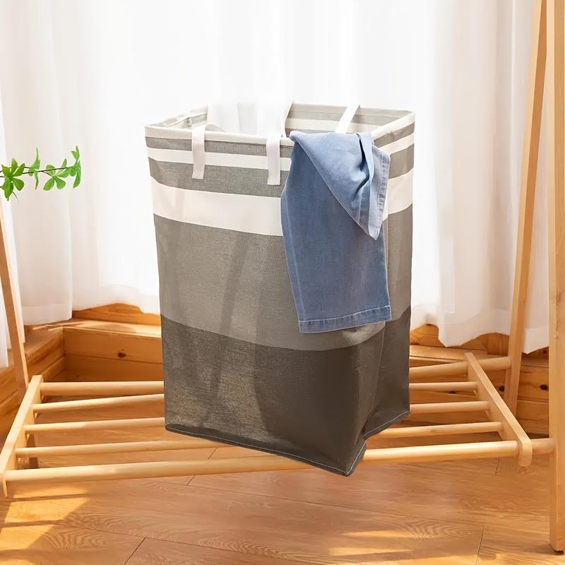 1PC Grey Large Capacity Waterproof Cotton Linen Dirty Clothes Basket Simplified Clothes Sundrie Storage Box Foldable Storage Bag