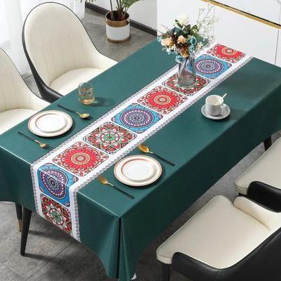 Printed PVC High-End Tablecloth Oil Resistant Odorless Anti Scalding High Temperature Resistance Anti-Scalding Tablecover
