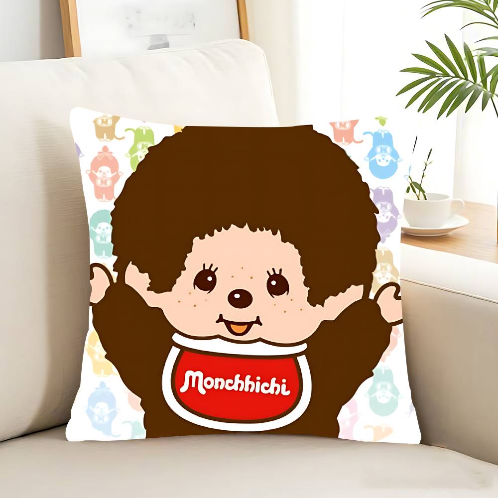 

Cartoon M-MonchhichiS Pillow Case Removable Washable Cushion Cover – All-Season Soft Linen 12x12in 30x30cm