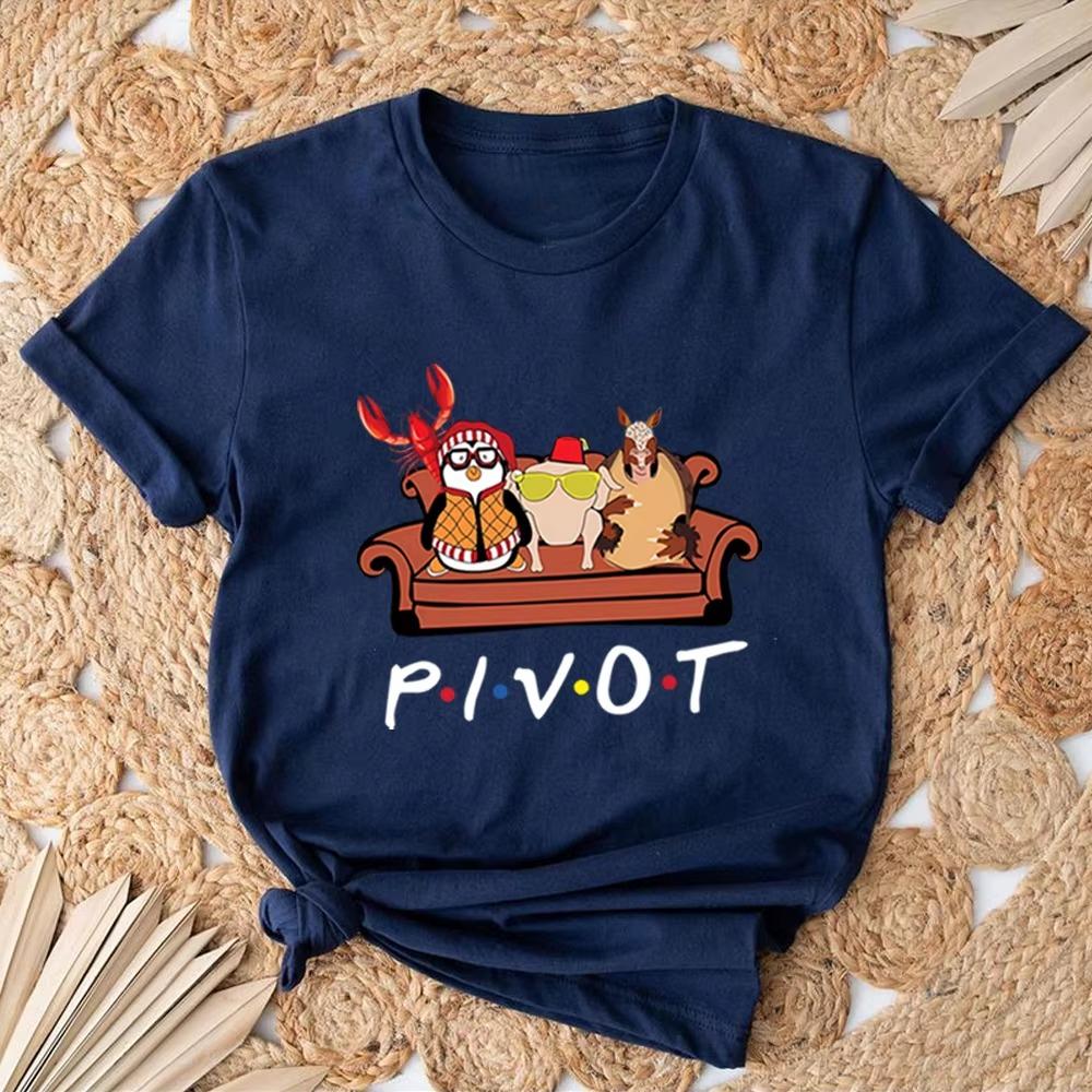 2025 Pivot Shut Up Friends Aesthetic Tv Show Graphic Tee Cotton Unisexs Unisexs Tshirt Y2k Streetwear