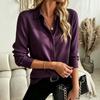 TIFICY Women's Fashion Casual Spring Autumn Solid Color Print Long Sleeve POLO Neck Blouses & Shirts