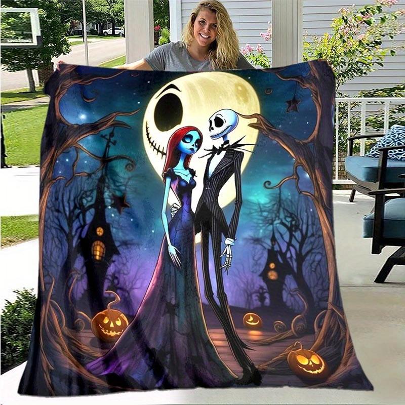 1pc The Nightmare Before Christmas Printing Blanket - Soft, All-Season Throw for Living Room, Bedroom,Personalized Gift with Adorable Cartoon Design