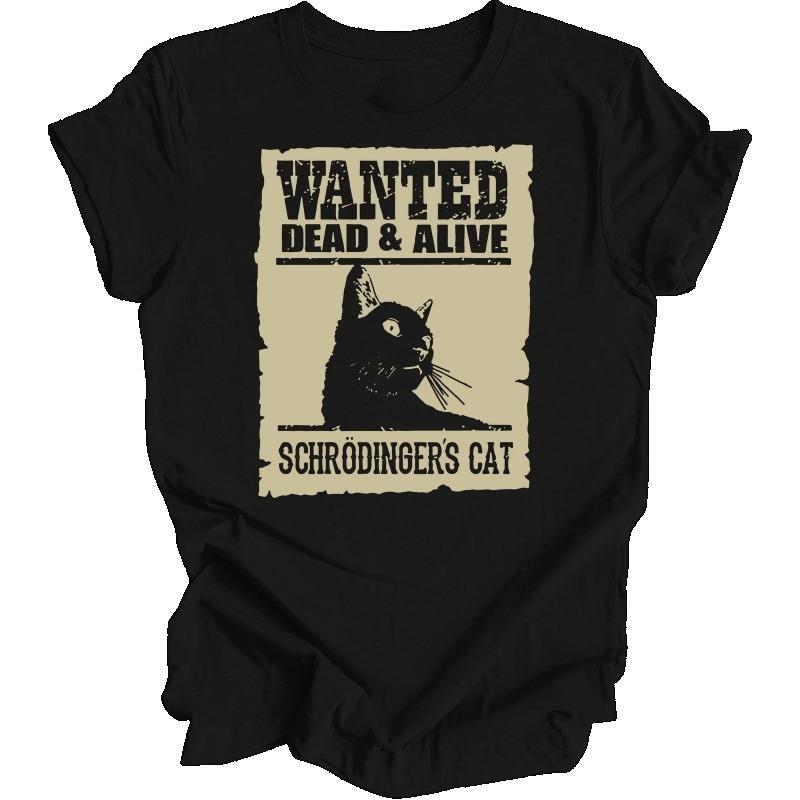 Funny Schrodingers Cat Quantum Physics Unisexs t Shirt Women Tee Spring Summer Humor Novelty Streetwear Oversize Cotton Loose Top
