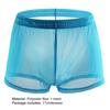 Soutong See Through Men Underpants Solid Color Mesh Yarn Mid Waist Transparent Thin Boxer Underwear for Daily Wear