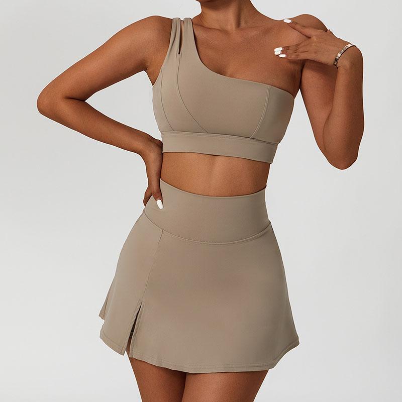 Jednodílná nahá podprsenka na jógu se zády na jedno rameno Elastická nárazuvzdorná sportovní spodní prádlo Dámská běžecká fitness vesta