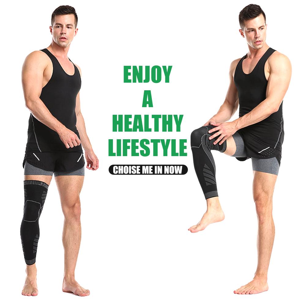 1 PEZZO Manica a Compressione Integrale per Gambe Sportiva Ginocchiera Supporto Protettore per Sollevamento Pesi Artrite Dolore Articolare Sollievo Strappo Muscolare