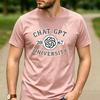 Chat GPT University Twist Knot Est 2067 Graphic T Shirt Unisex Crew Neck Short Sleeve Tech Geek Holiday Gift Tee