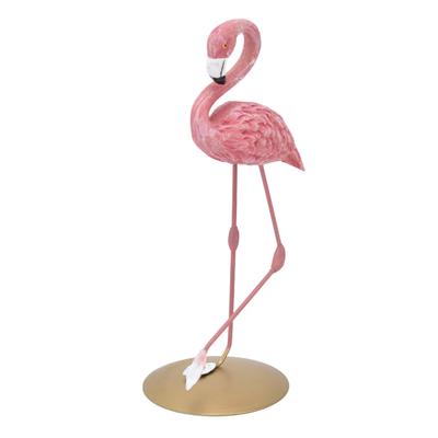 Estatueta de Flamingo Rosa Ornamentos Resina Decoração de Casa Acessórios para Sala de Estar Quarto