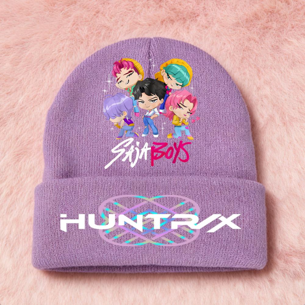 Latest KPop Demon Girls Knitted Hats Kpop Hunter Cartoon Children Headgear Cotton Cold Season Adorable Hat Anime Children Navidad Birth Date Gifts