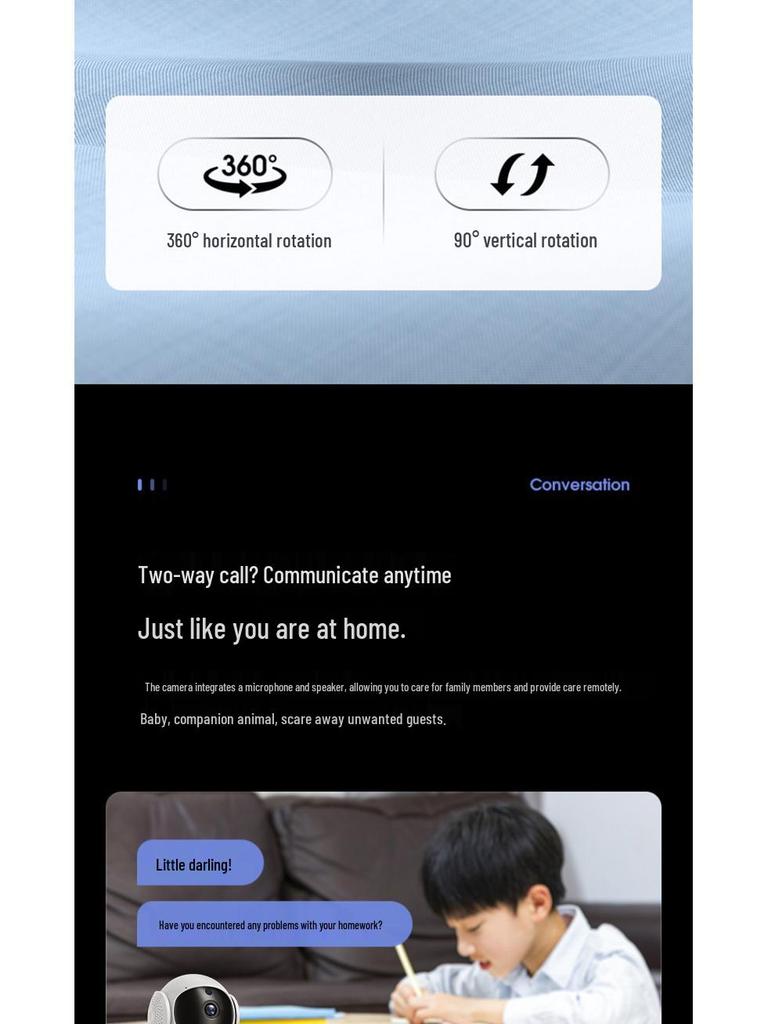 360° WiFi/4G Home Surveillance Camera with Two-Way Audio & Mobile Remote Control
