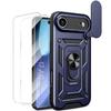 Protective Case - E.F.Connection - iPhone Air - with Rigid Ring - Navy Blue - 2 Glass Protectors