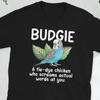 Blue Budgie T Shirt Owner Budgerigar Lover S Vintage Washed Homme Stylish Graphic Comfortable Versatile Breathable Slightly