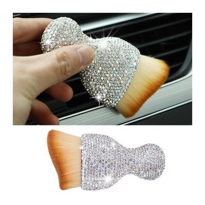 Zipelo Innenraum-Staubbürste für Autos Auto-Detailreinigungsbürste mit Diamant-Glitzer-Griff Weich