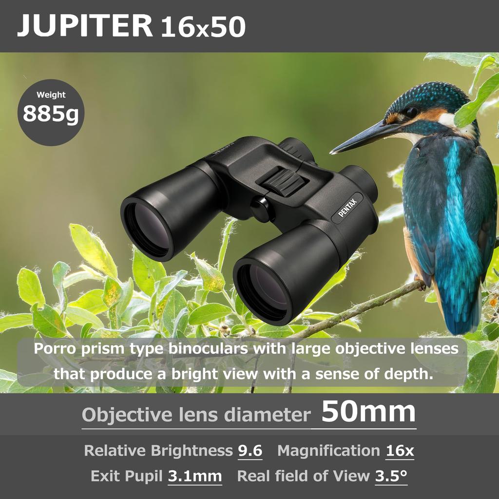 Pentax Jupiter 16x50 Binocular Large Aperture Porro Prism Black